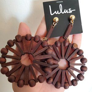 Lulus Large Wood Earrings